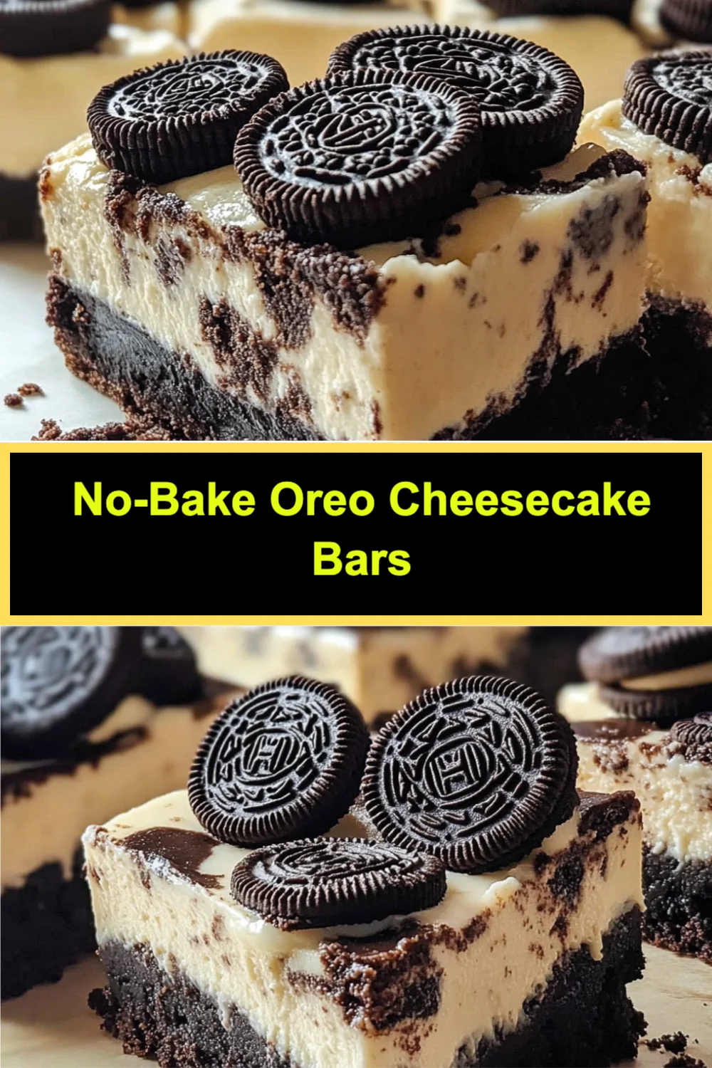 No-Bake Oreo Cheesecake Bars