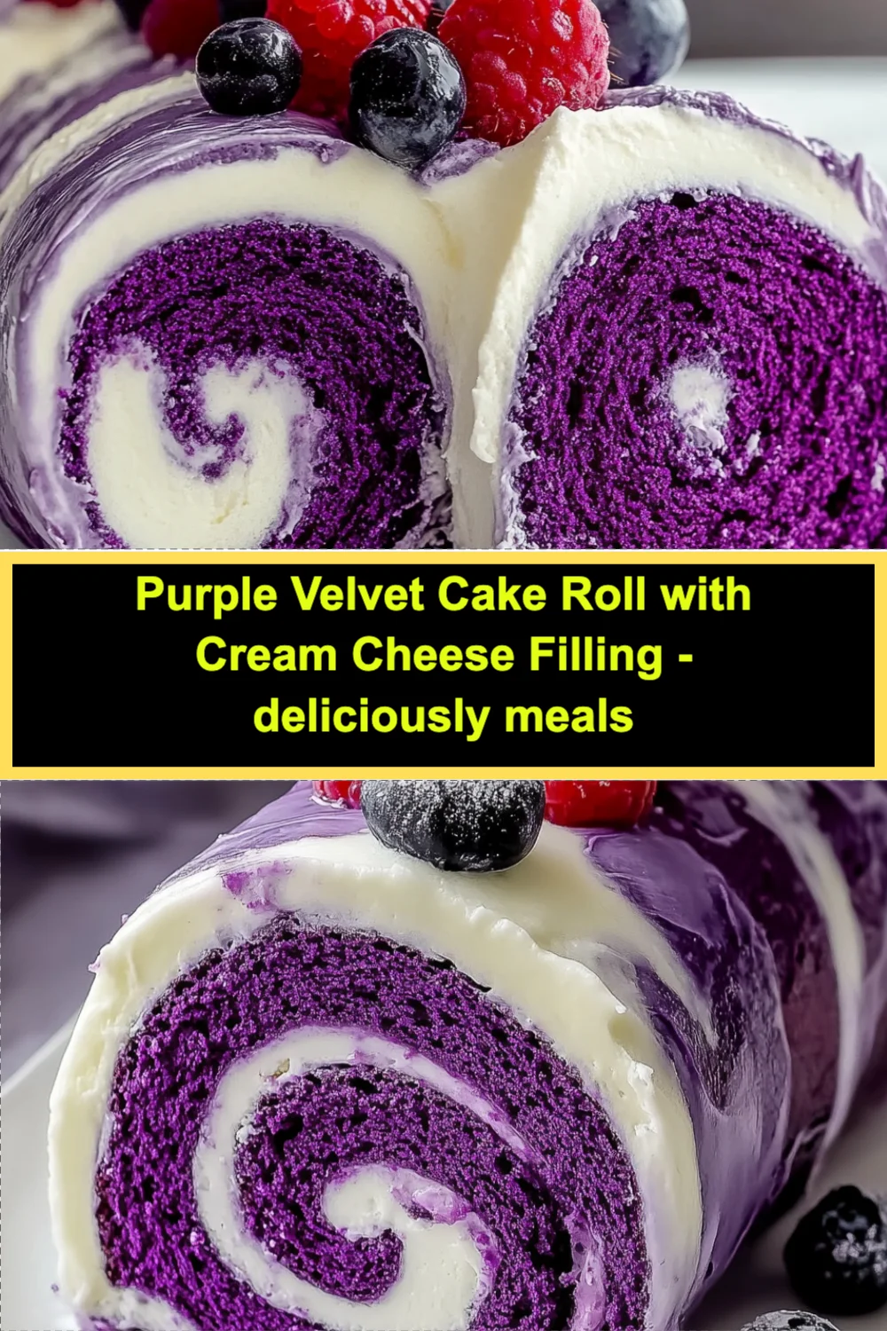 Irresistible Purple Velvet Cake Roll with Cream Cheese Filling Recipe You Must Try!
