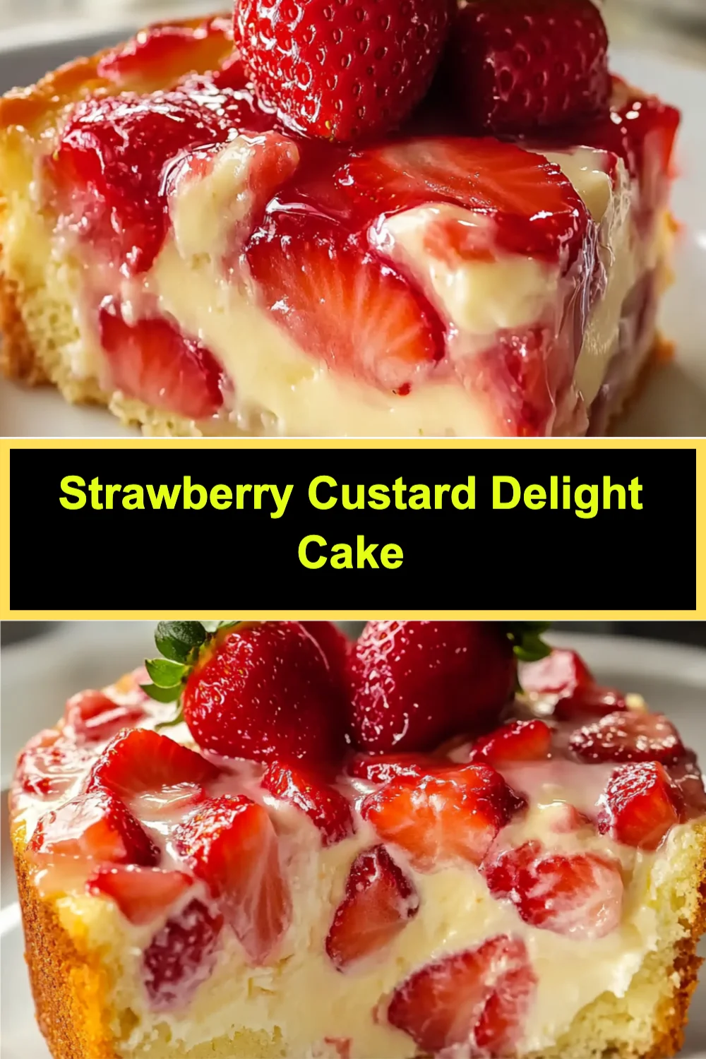 Strawberry Custard Delight Cake