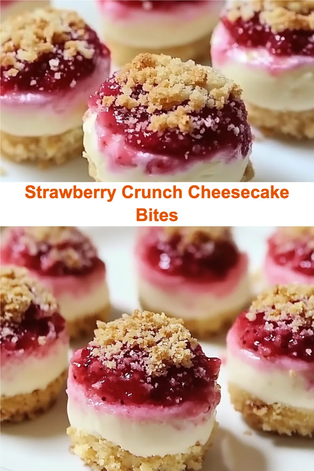 Strawberry Crunch Cheesecake Bites