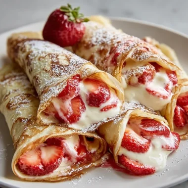 Delicious Strawberry Cream Cheese Stuffed Crepes Recipe