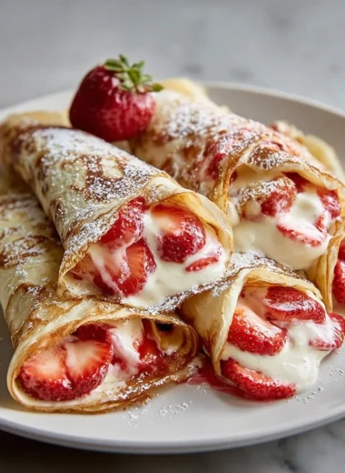 Delicious Strawberry Cream Cheese Stuffed Crepes Recipe