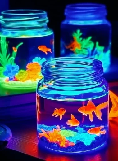 DIY Glow-in-the-Dark Edible Aquarium Terrariums