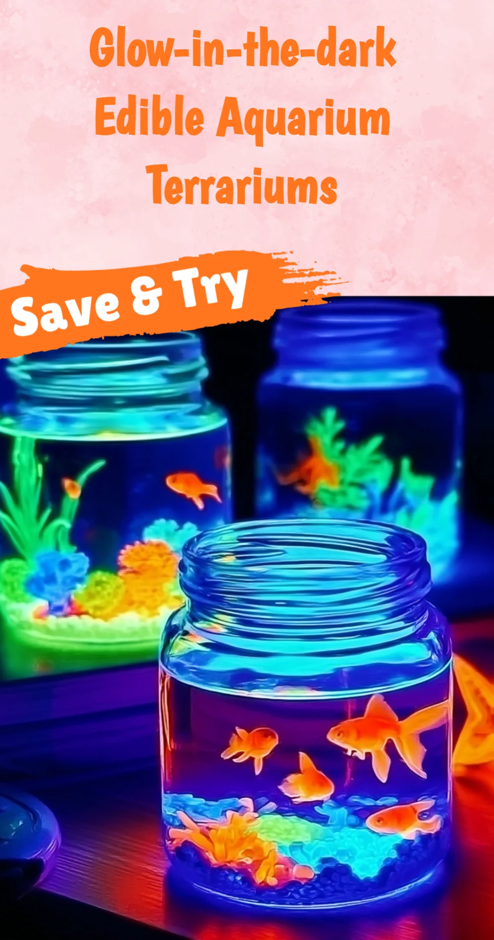 Create Magical Glow-in-the-Dark Edible Aquarium Terrariums That Spark Joy and Creativity!