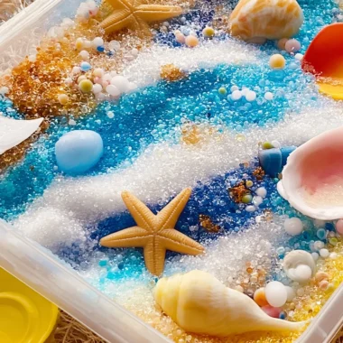 Ocean Beach Sensory Bin DIY for Kids Fun
