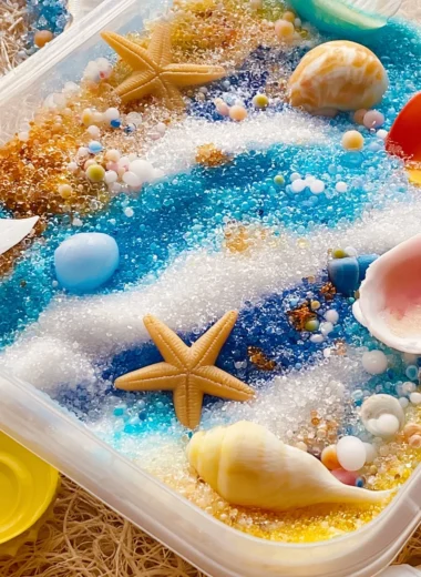 Ocean Beach Sensory Bin DIY for Kids Fun